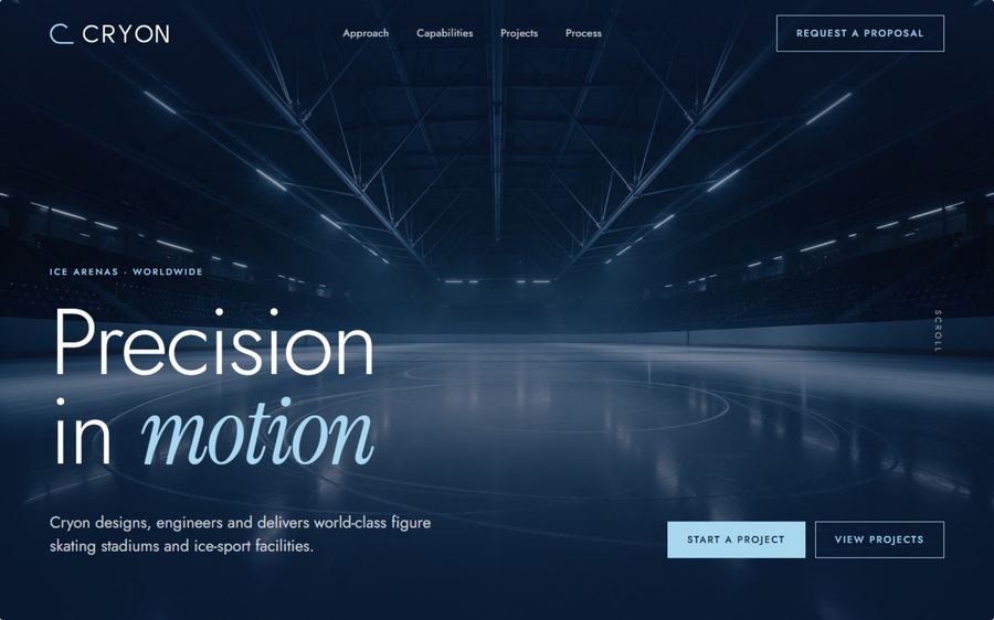 Home page del sito web con hero e call to action.